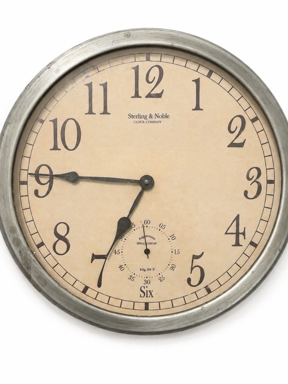 Wall Clock with Antique Silver Frame